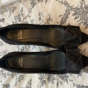 Stuart Weitzman black bow heel